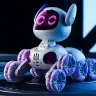 TOOBY Robot Dog Remote Controlled RC 360° Lights Sounds White and Purple