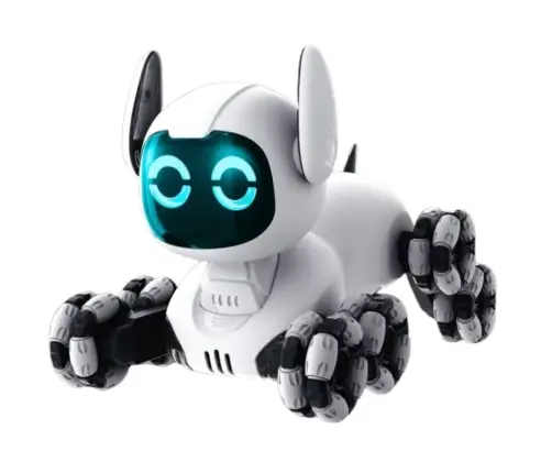 TOOBY Robot Dog Remote Controlled RC 360° Lights Sounds Black and White