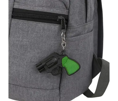 Mini Pistol Revolver Keychain Gadget LED Light Laser 6.5 cm