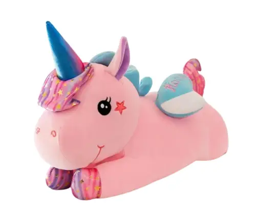 Plush Unicorn Cuddly Toy with Blanket 160 x 110cm Pink 55cm