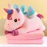 Plush Unicorn Cuddly Toy with Blanket 160 x 110cm Pink 55cm