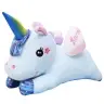 Plush Unicorn Cuddly Toy with Blanket 160x110cm Blue 55cm