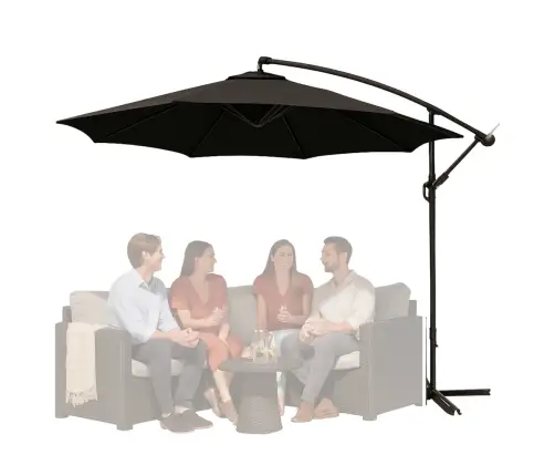 Side Garden Umbrella with Adjustable Tilt Cover 350 x 250cm Anthracite