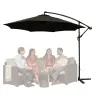 Side Garden Umbrella with Adjustable Tilt Cover 350 x 250cm Anthracite