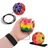Moon Ball on Elastic Band for Dexterity Exercises, 6.5 cm indentations