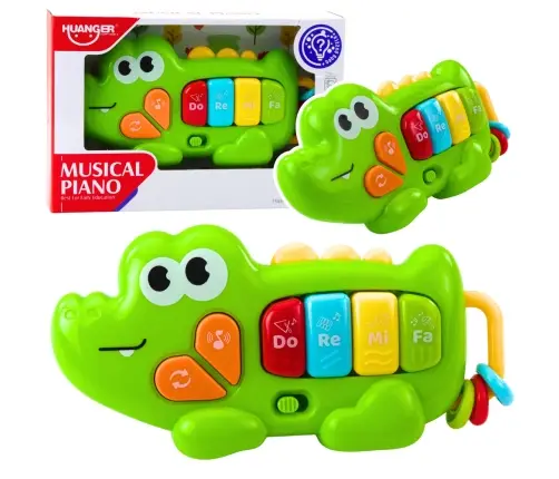 Interactive Musical Piano for Toddlers Crocodile Beads Green