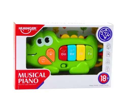 Interactive Musical Piano for Toddlers Crocodile Beads Green