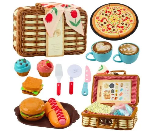 Picnic Basket Set Braided Food Accessories 33 pcs.