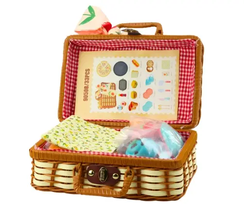 Picnic Basket Set Braided Food Accessories 33 pcs.