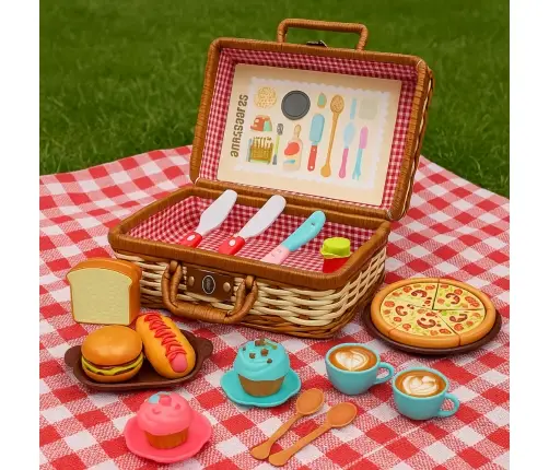 Picnic Basket Set Braided Food Accessories 33 pcs.