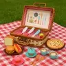 Picnic Basket Set Braided Food Accessories 33 pcs.