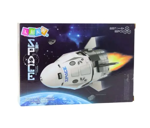 White Spaceship Construction Bricks Base 88 pcs.