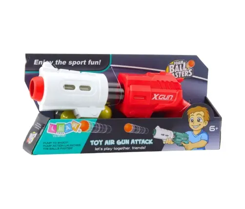 Pistol Weapon for Soft Foam Balls XGUN Red 6 pcs.