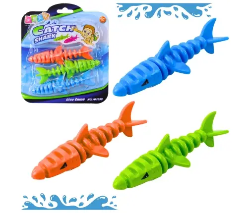 Shark Diving Bath Toys Colorful 3 pcs.