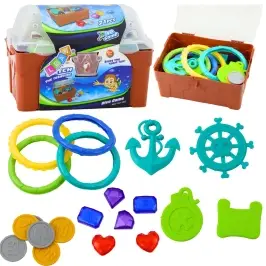 Treasure Chest Set for Diving and Water Fun, Brown, 21 pcs.