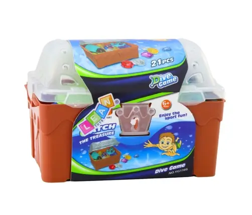 Treasure Chest Set for Diving and Water Fun, Brown, 21 pcs.