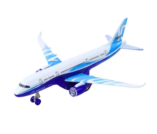 Passenger Plane with Pull Back Motor, Metal, Lights, Sounds, 23 cm