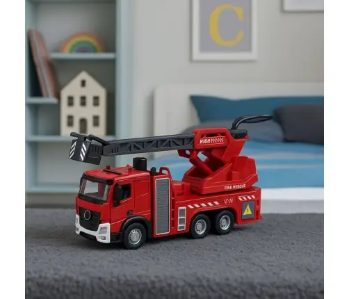 Fire Truck with Boom Hose Water Spray Lights Sounds