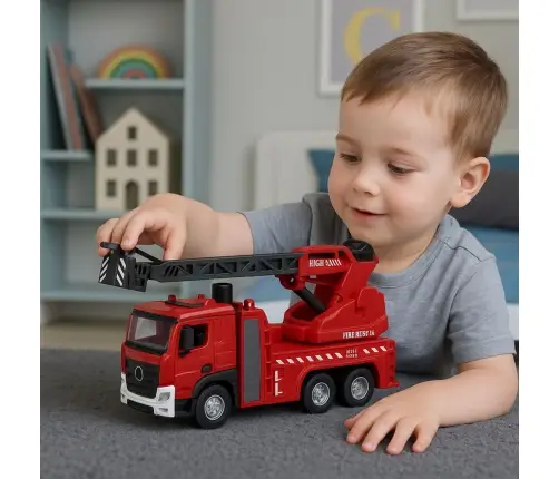 Fire Truck with Boom Hose Water Spray Lights Sounds