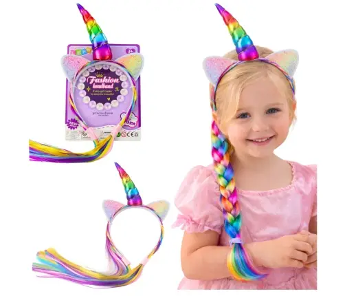 Unicorn Horn Headband Colorful Hair Braids