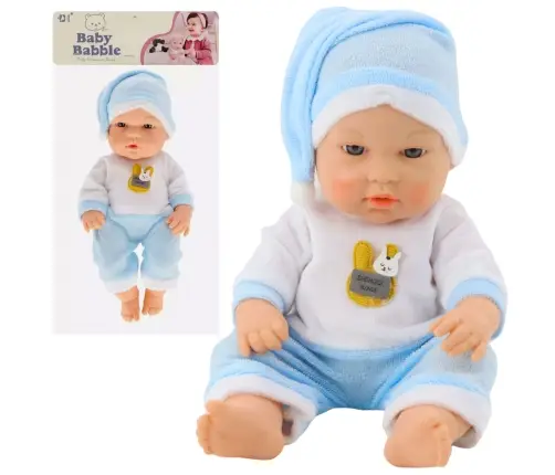 Baby Doll in Blue Pajamas, Hat, Movable Arms and Legs, 30cm
