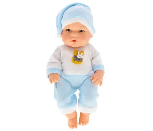 Baby Doll in Blue Pajamas, Hat, Movable Arms and Legs, 30cm