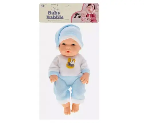 Baby Doll in Blue Pajamas, Hat, Movable Arms and Legs, 30cm