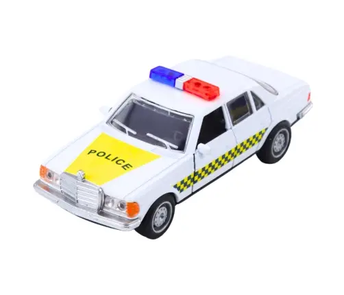 Classic Police Car Metal Drive Opening Doors White 1:32