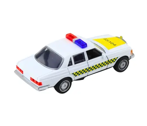Classic Police Car Metal Drive Opening Doors White 1:32