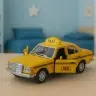 Classic Taxi Car Metal Drive Opening Doors Yellow 1:32