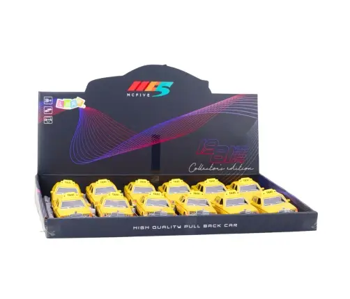 Classic Taxi Car Metal Drive Opening Doors Yellow 1:32