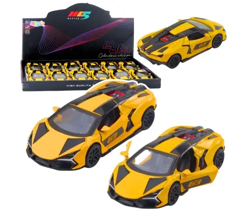 Racing Car Sports Metal Drive Opening Doors Yellow 1:32