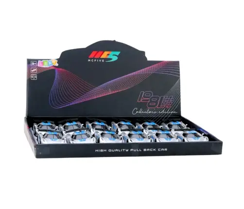 Sports Car Metal Race Drive Opening Doors Silver 1:32