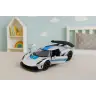 Sports Car Metal Race Drive Opening Doors Silver 1:32