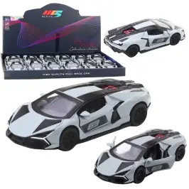 Sports Car Metal Race Drive Opening Doors Gray 1:32