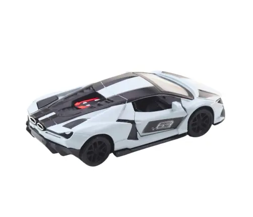 Sports Car Metal Race Drive Opening Doors Gray 1:32