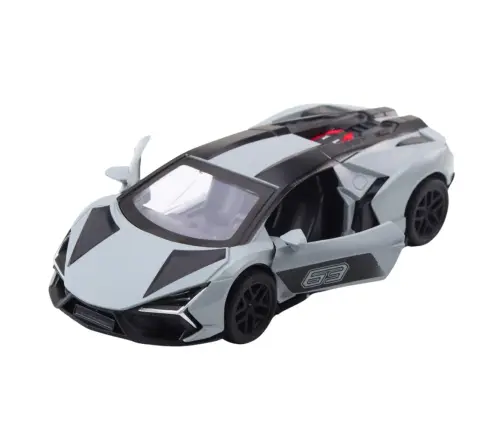 Sports Car Metal Race Drive Opening Doors Gray 1:32
