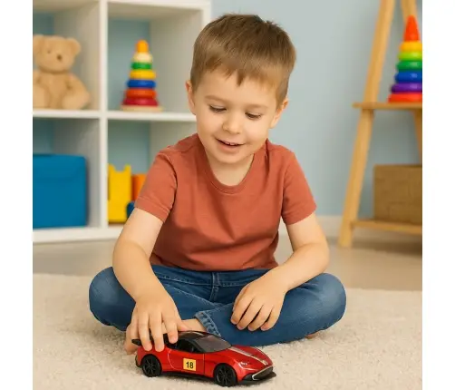 Sports Car Metal Race Drive Opening Doors Red 1:32