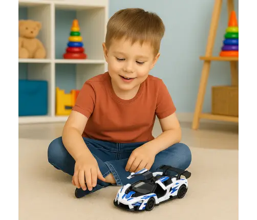 Sports Car Metal Drive Opening Doors White 1:32