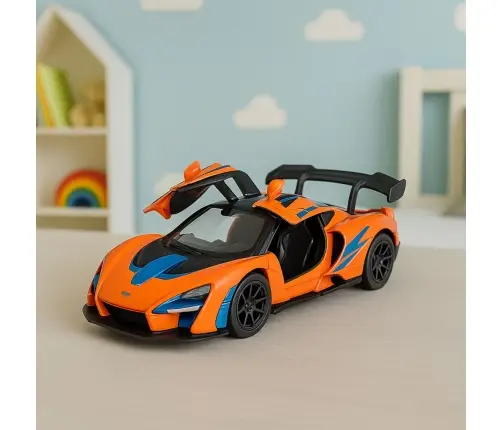 Sports Car Metal Drive Opening Doors Orange 1:32