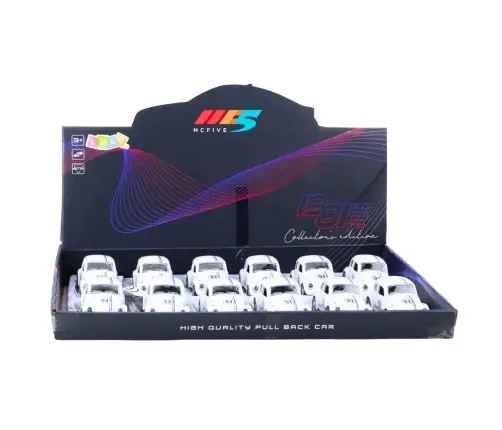 Classic Car Beetle Metal Drive Opening Doors White 1:32