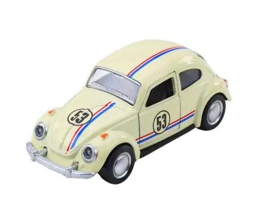 Classic Car Beetle Metal Drive Opening Doors Beige 1:32