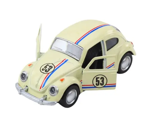 Classic Car Beetle Metal Drive Opening Doors Beige 1:32