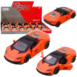 Sports Car Pull Back Metal Orange 1:43