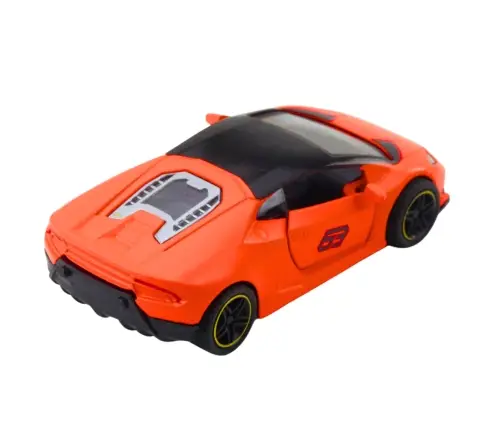 Sports Car Pull Back Metal Orange 1:43