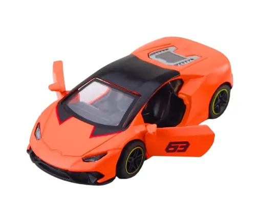 Sports Car Pull Back Metal Orange 1:43