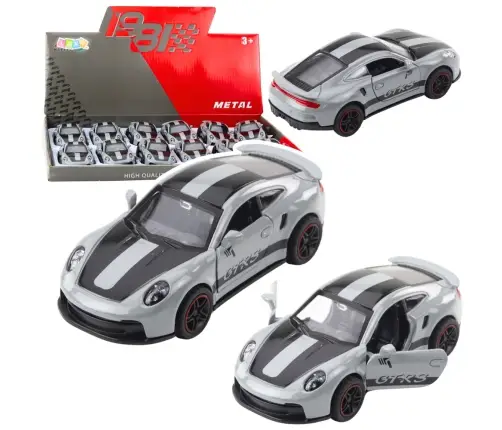 Metal Race Car with Opening Doors, Gray GTRS 1:43