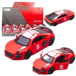 Sports Car Metal Pull Back Lights Sounds Red 1:43