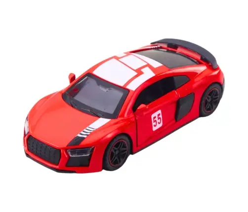 Sports Car Metal Pull Back Lights Sounds Red 1:43