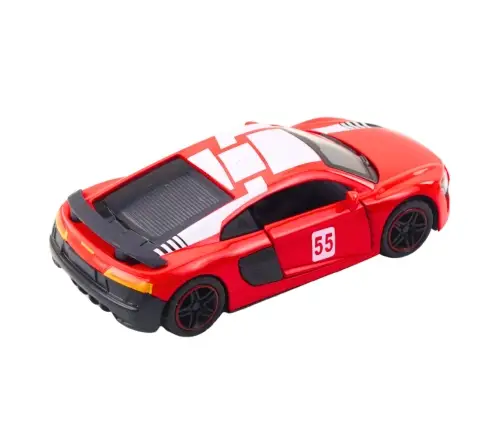 Sports Car Metal Pull Back Lights Sounds Red 1:43